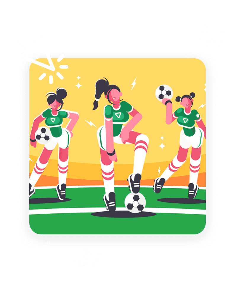 dessin de joueuses de football